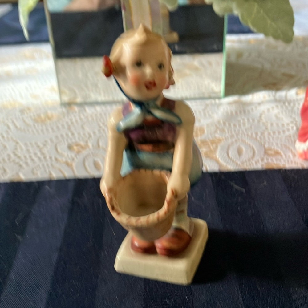Hummel Vintage Ceramic Figurine with Basket